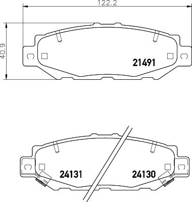 HELLA PAGID 8db355016751 -  Комплект тормозных колодок, дисковый тормоз